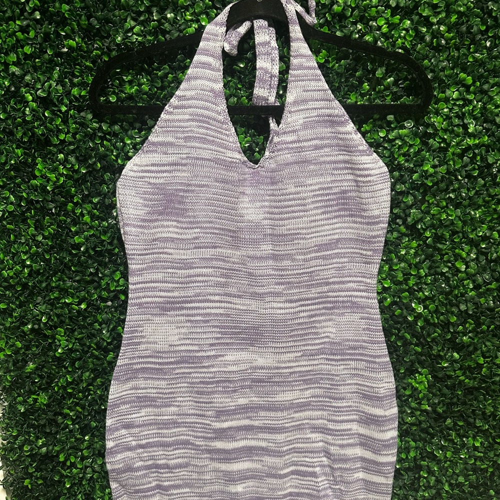 H&M Lavender Knit Halter Dress nwt medium